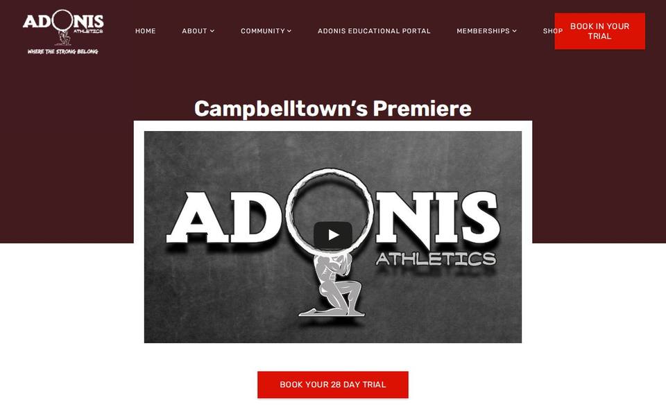 Adonis Athletics 24 Campbelltown website