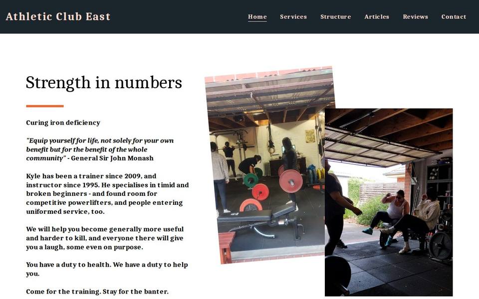 Athletic Club East website