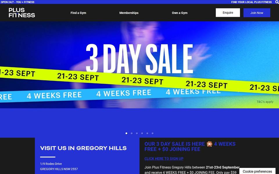 Plus Fitness Gregory Hills website