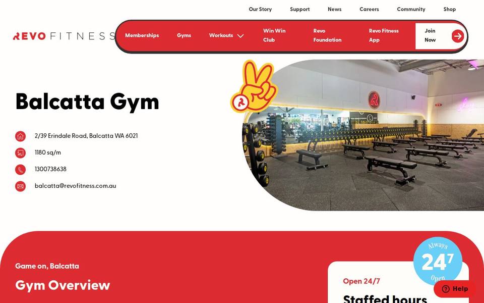 Revo Fitness Balcatta website