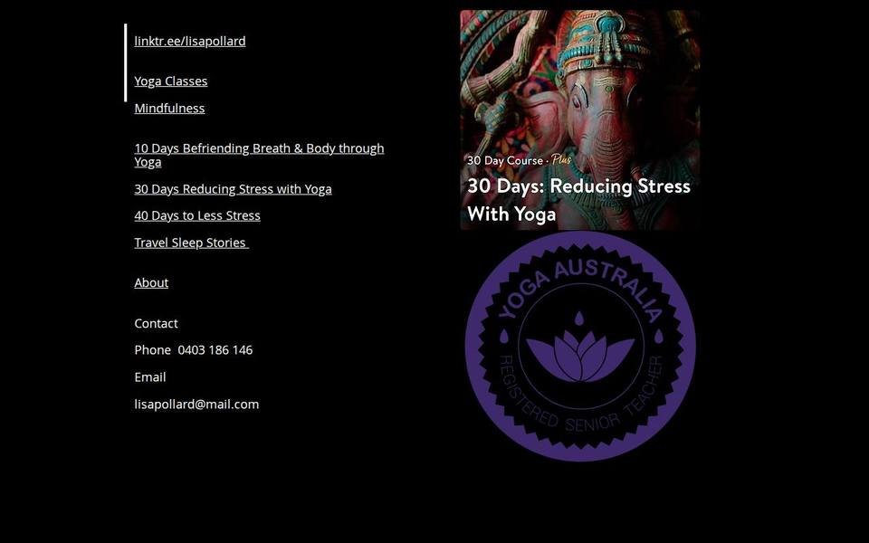 Lisa Pollard Yoga & Meditation Teacher website