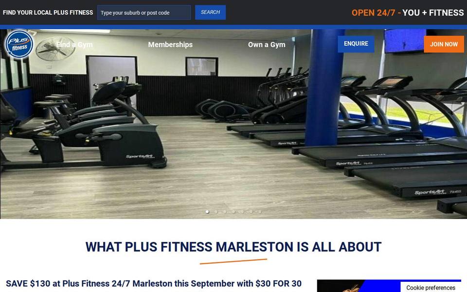 Plus Fitness Marleston website