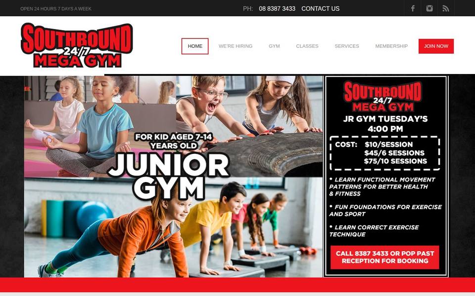 Southbound 24/7 Mega Gym website