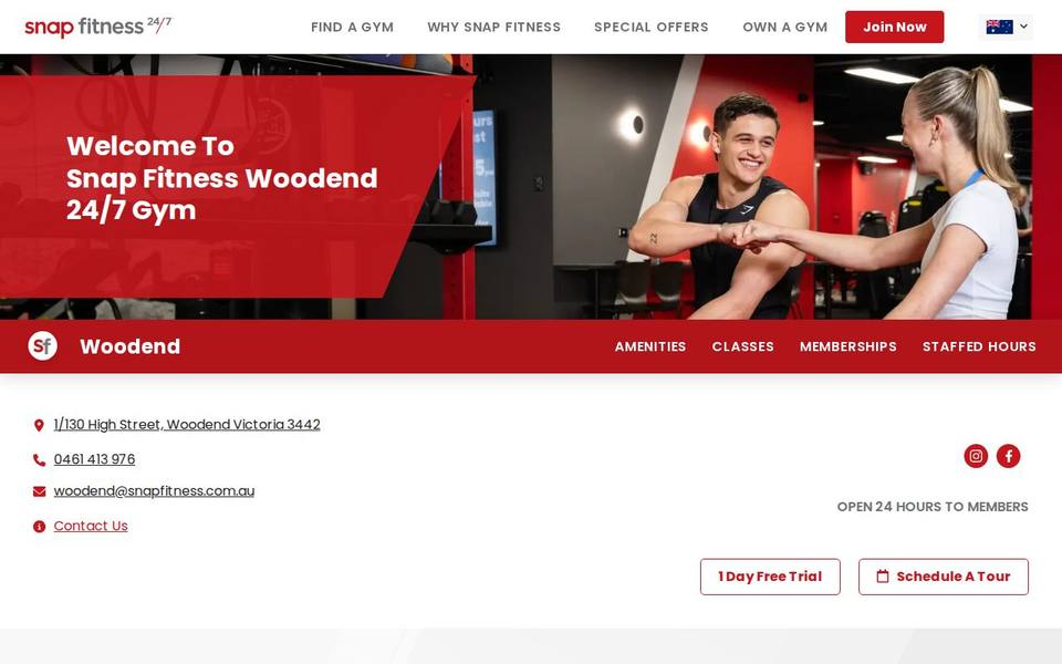Snap Fitness Woodend website