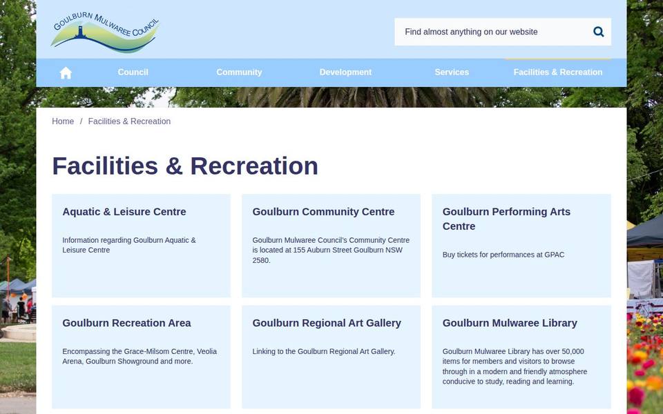 Goulburn Aquatic and Leisure Centre website
