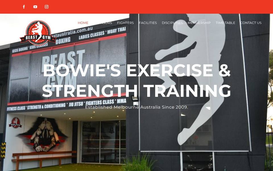 Beast Bowie's Exercise And Strength Training website