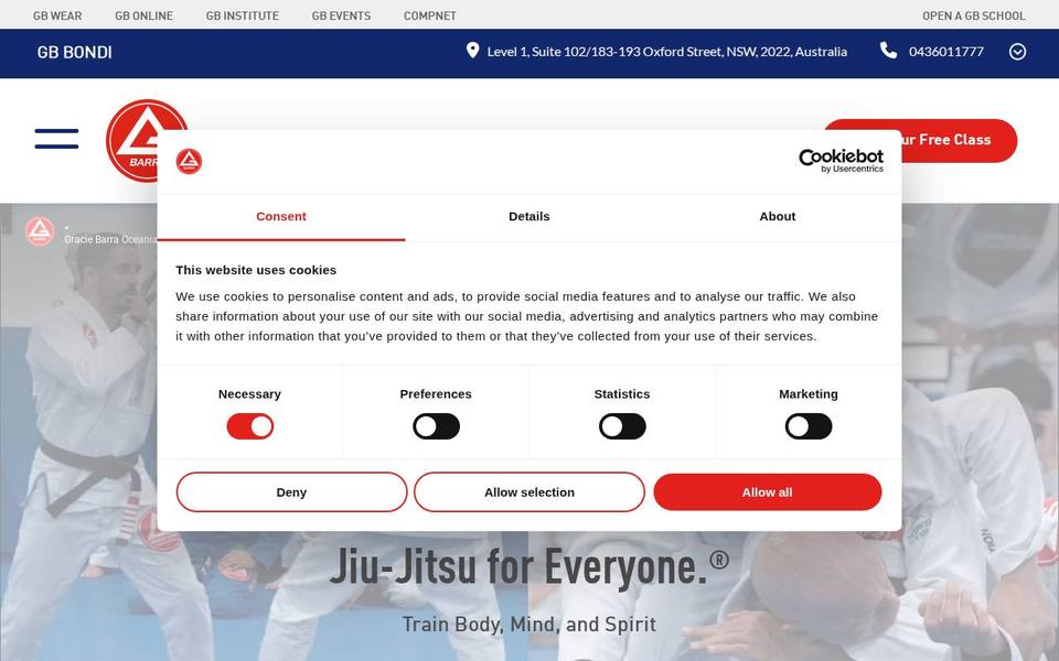 Gracie Barra Bondi website