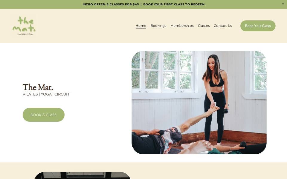 The Mat. Pilates website