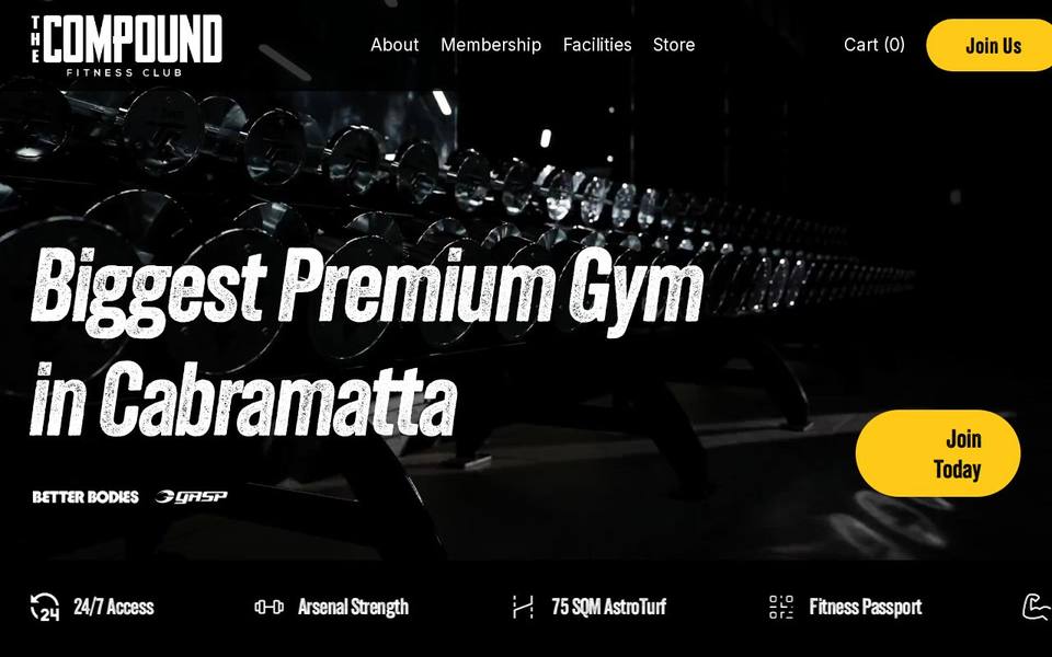 The Compound Fitness Club website