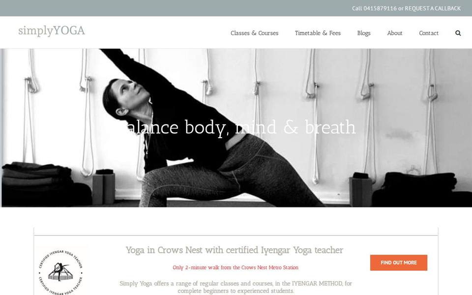 Simply Yoga website