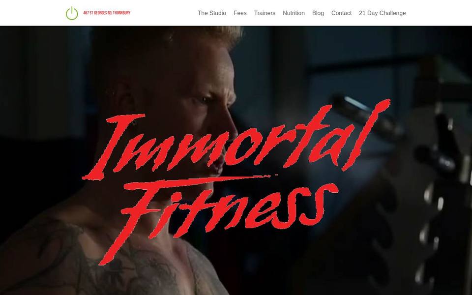 Immortal Fitness website