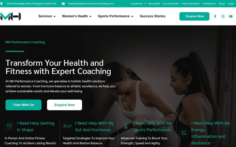 MH Performance Coaching website