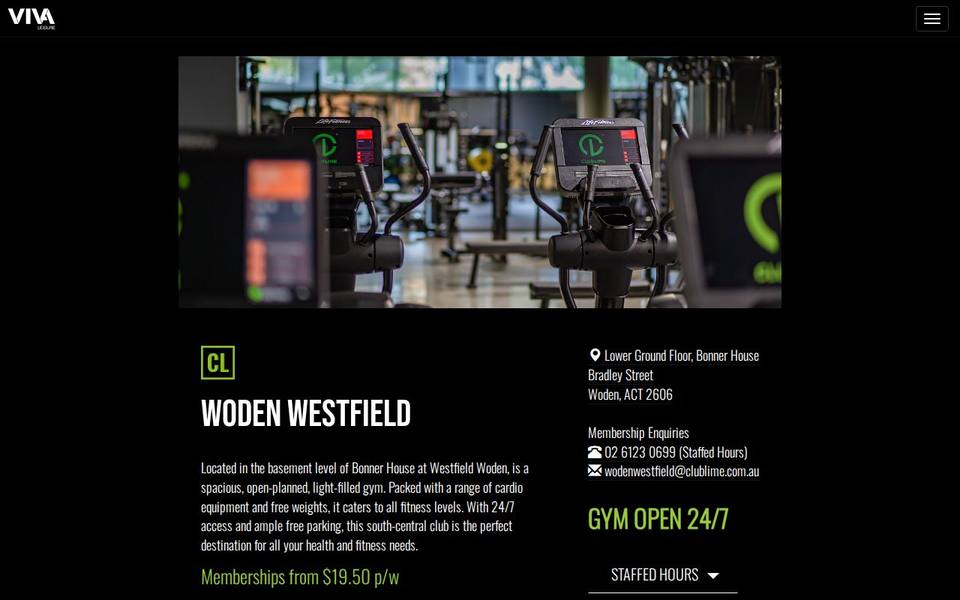 Club Lime Woden Westfield website