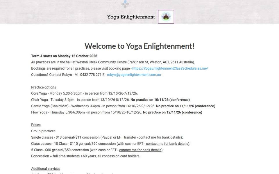 Yoga Enlightenment website