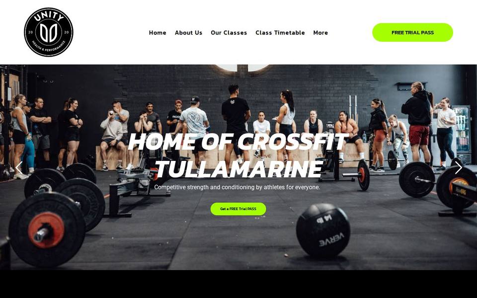 Unity Health and Performance website