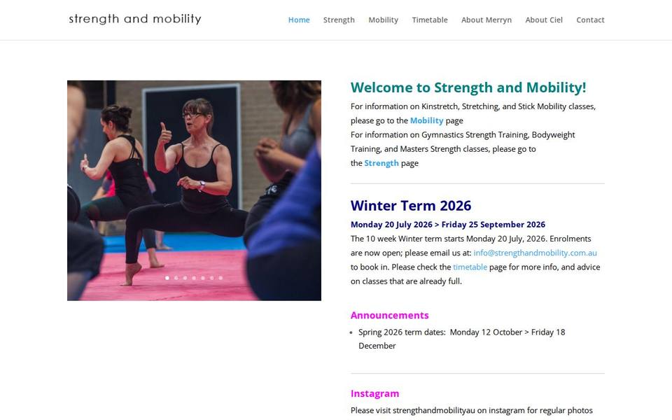 Strength and Mobility website