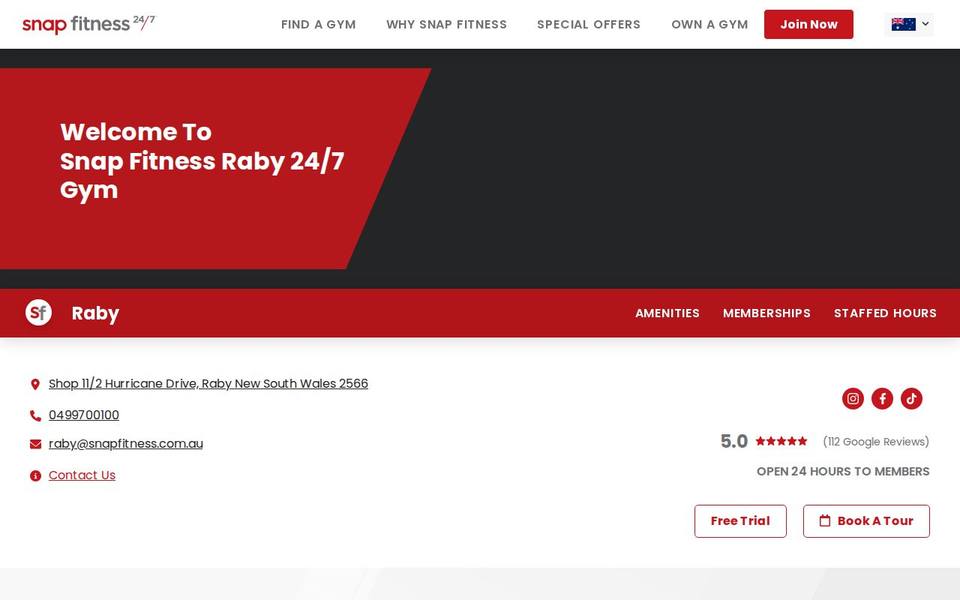 Snap Fitness Raby website