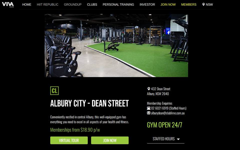 Club Lime Albury City - Dean Street website