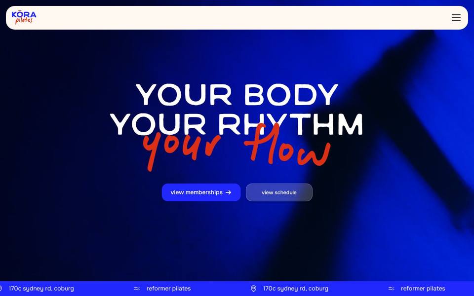 Kōra Pilates | Coburg Reformer Pilates Studio website