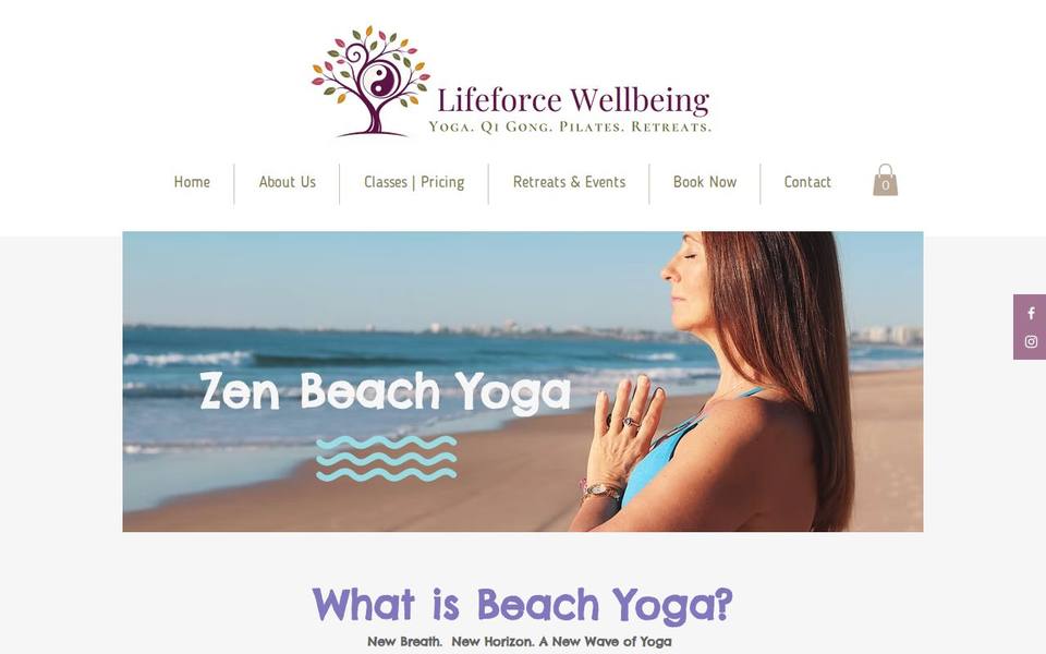 Zen Beach Yoga website