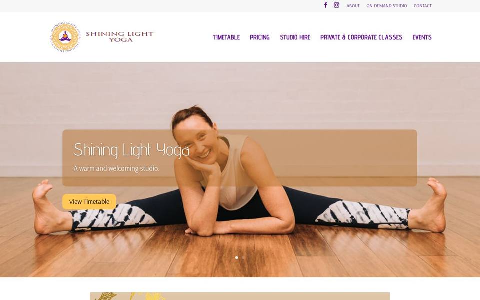 Shining Light Yoga website