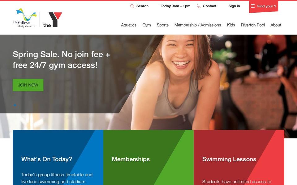 The Y The Valleys Lifestyle Centre website