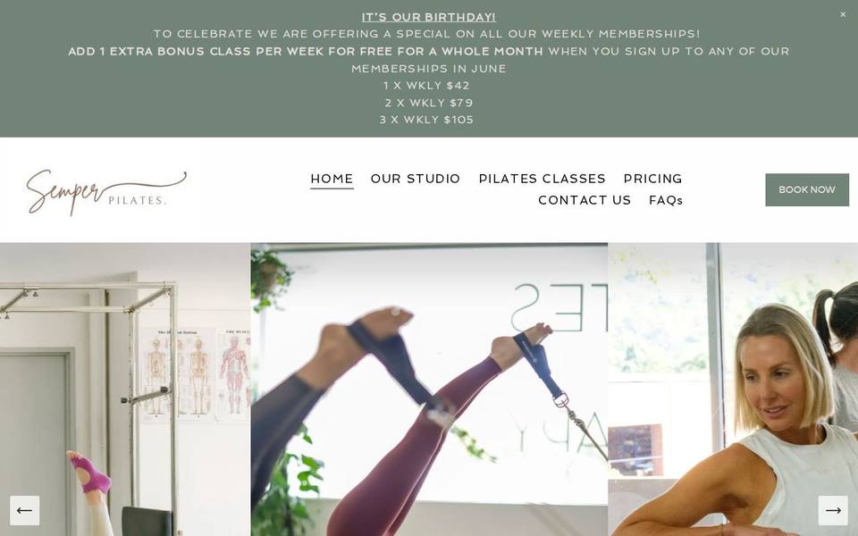 Semper Pilates website