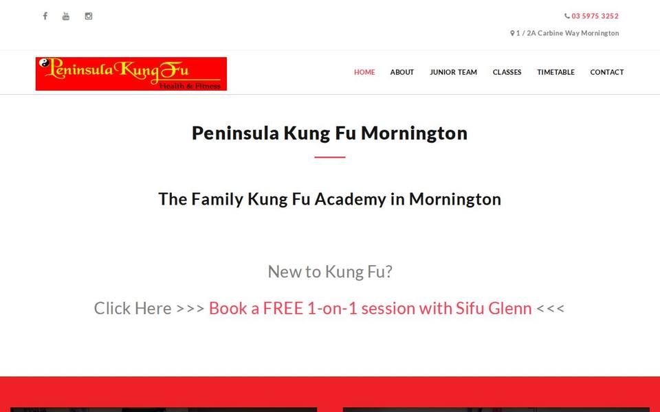 Peninsula Kung Fu The Family Academy website