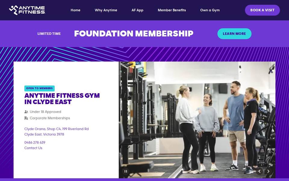 Anytime Fitness Clyde East website