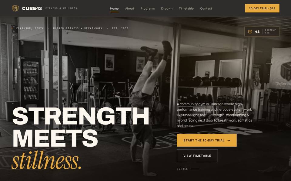 Cube43 Fitness website