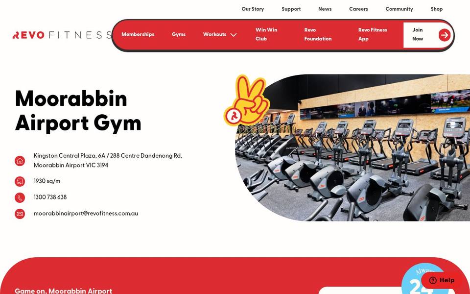 Revo Fitness Moorabbin Airport website