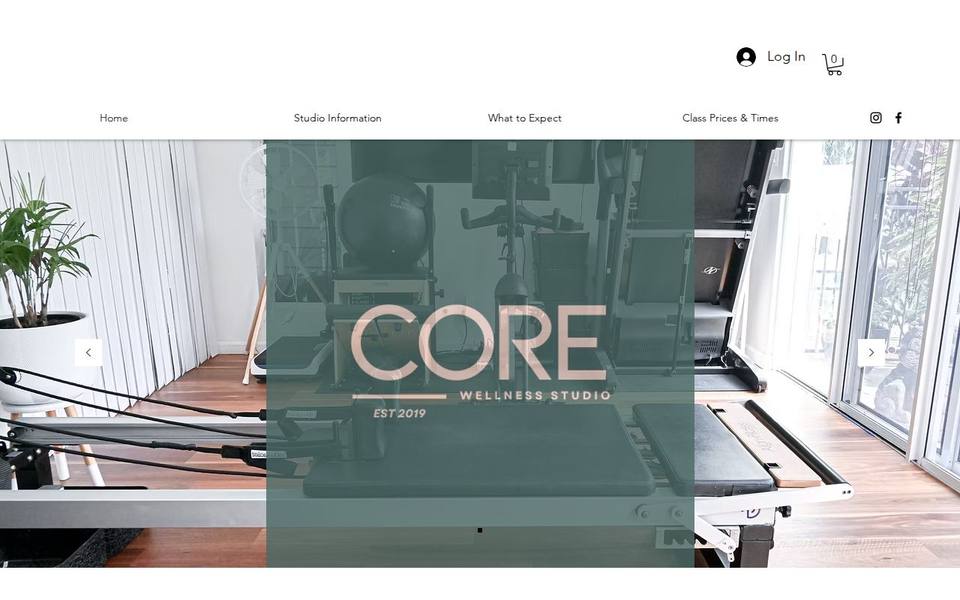 The Core Wellness Studio website