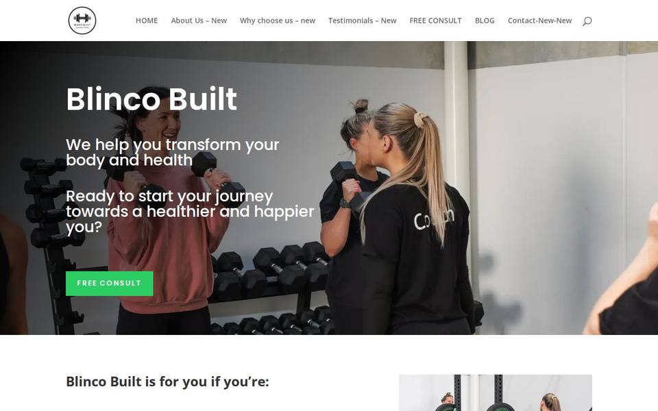 Blinco Built Personal Training website