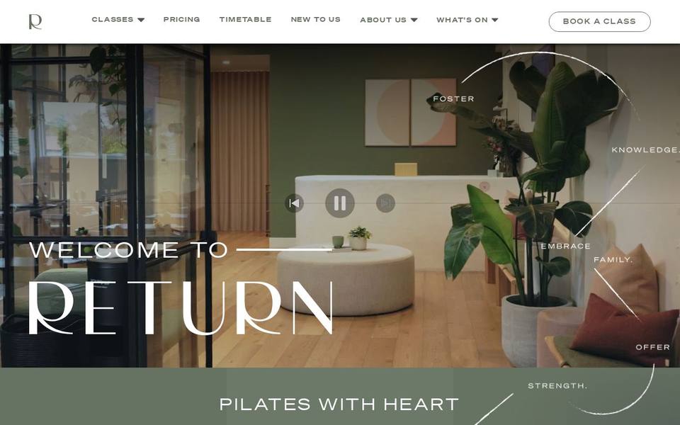 Return Pilates website