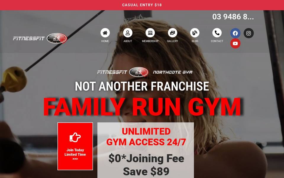 Fitness Fit 24 Hours website