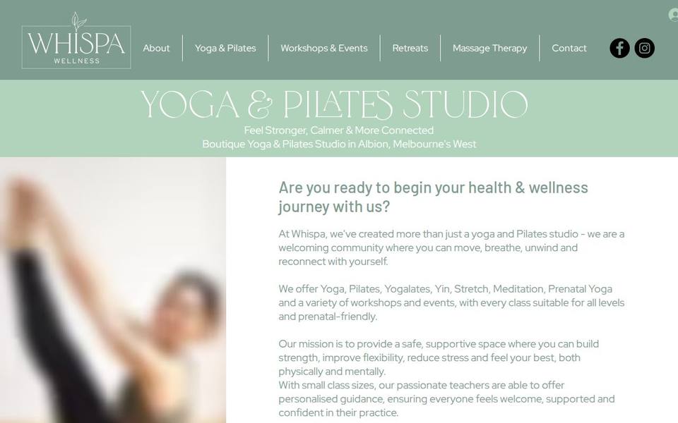 Whispa Wellness website