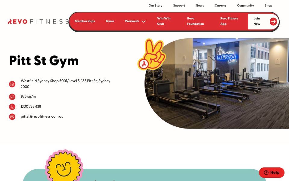 Revo Fitness Pitt St website