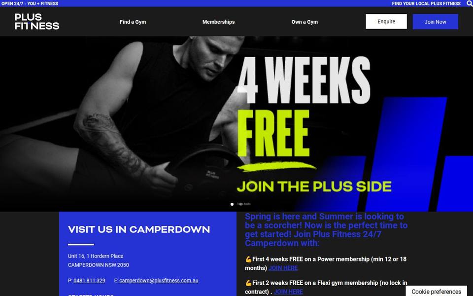 Plus Fitness Camperdown website