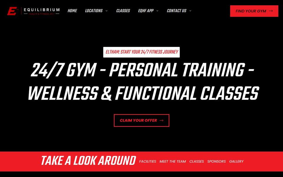 Equilibrium Health and Fitness website