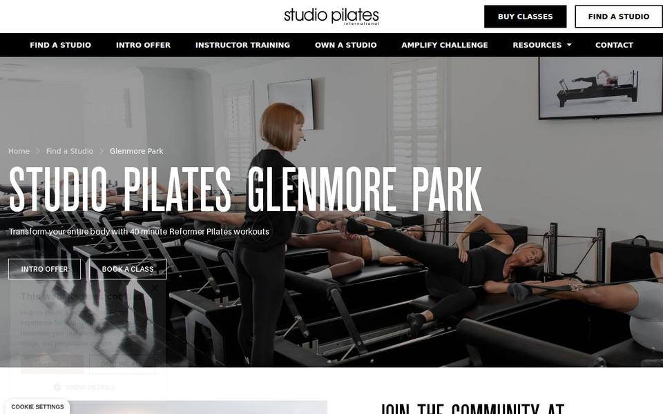 Studio Pilates International Glenmore Park website