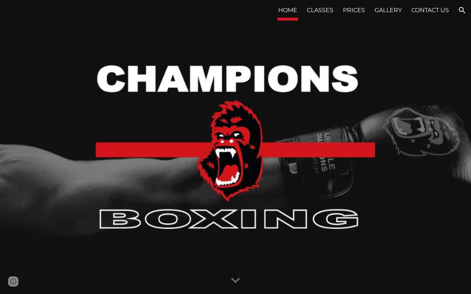 Champions Boxing and Fitness website