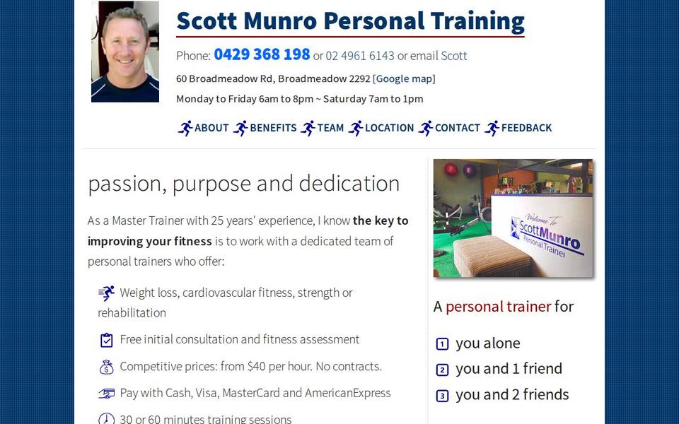 Scott Munro Personal Training website