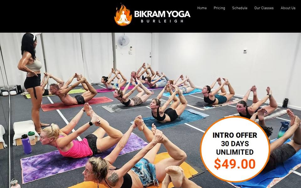 Bikram Yoga Burleigh website