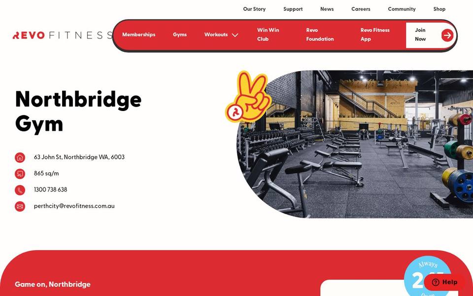 Revo Fitness Northbridge website