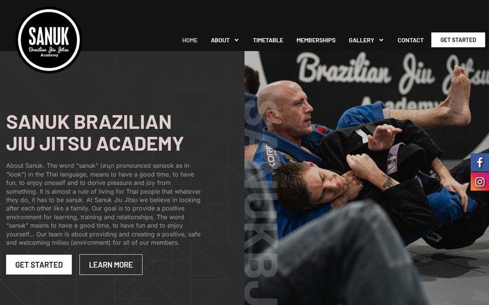 Sanuk Brazilian Jiu Jitsu Academy website