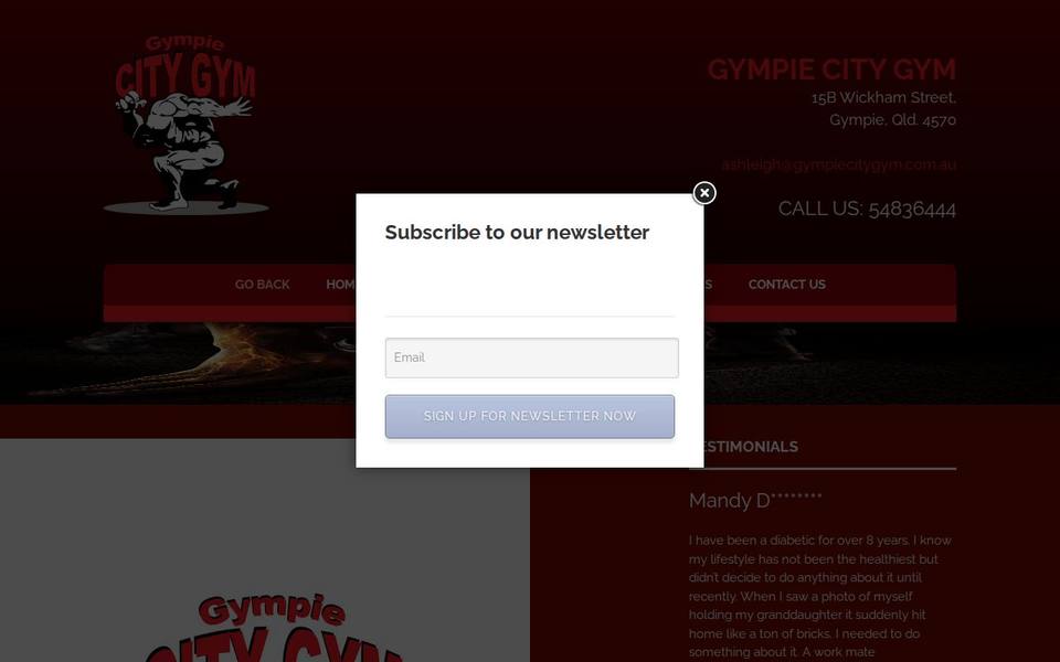 Gympie City Gym website