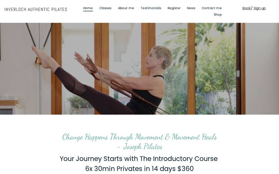 Inverloch Authentic Pilates website