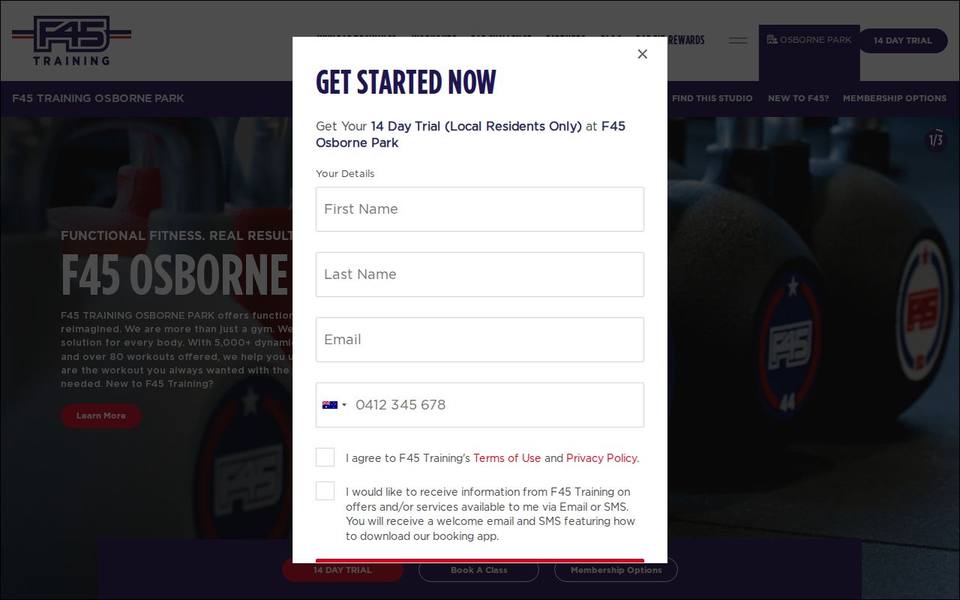 F45 Osborne Park website