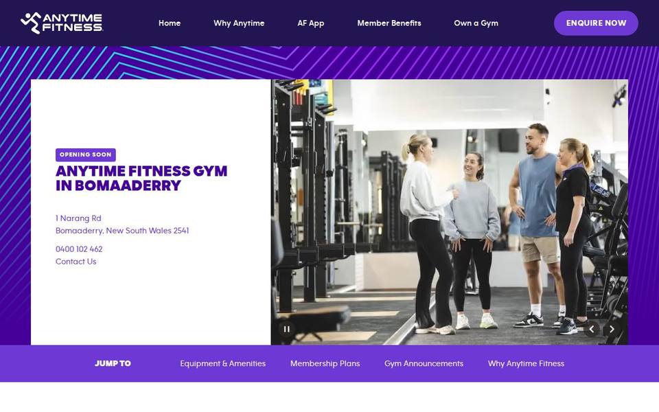 Anytime Fitness Bomaaderry website
