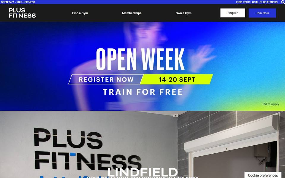 Plus Fitness Lindfield website